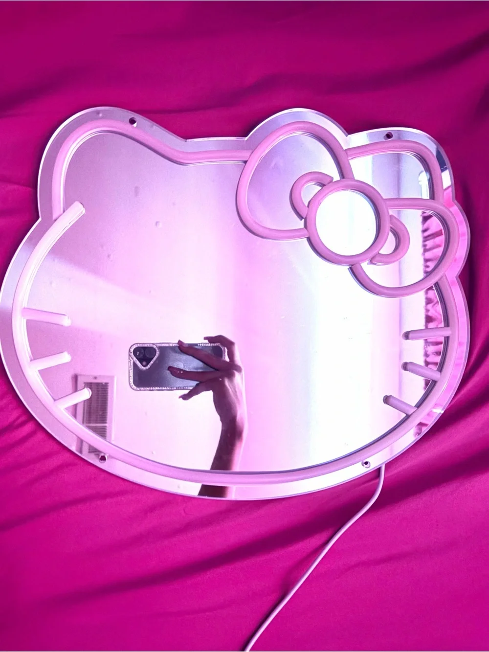 Pink Hello Kitty Style LED Wall Mirror